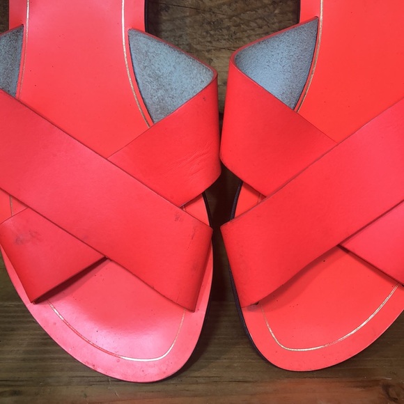 J crew sandals sz 7 orange - Picture 3 of 6
